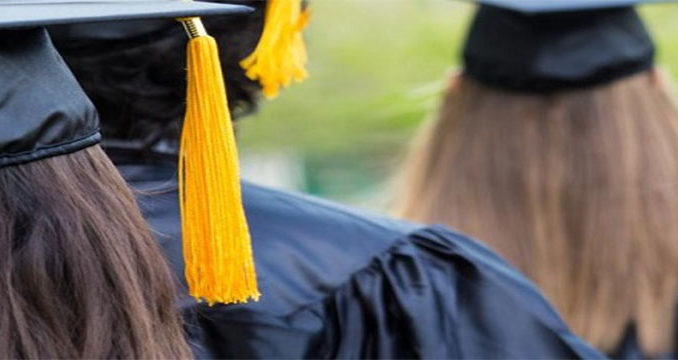 The students completing graduation from the university