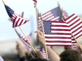 American flag during the election and voting event