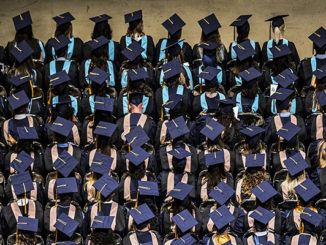 The picture of students completing graduation
