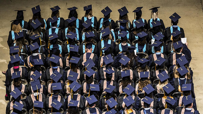 The picture of students completing graduation