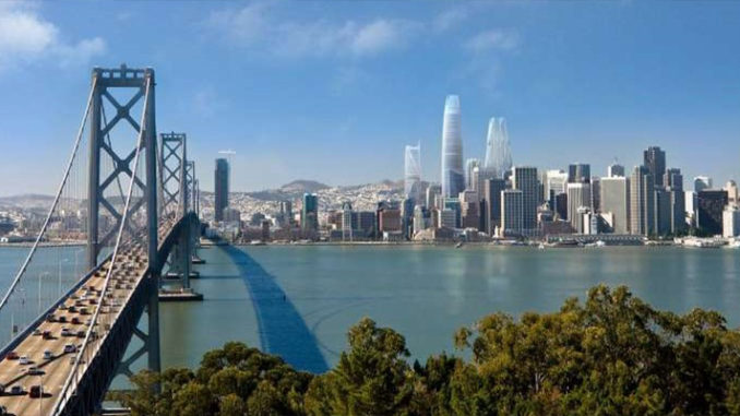 A View Of New California And A Connecting Bridge