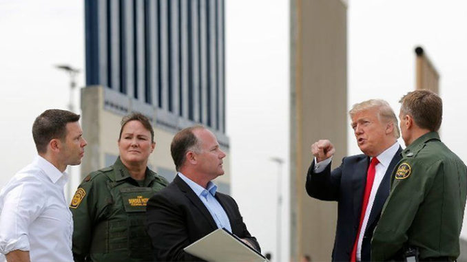 Trump At US Mex Border Taking Updates On Wall