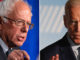 The picture of Joe Biden and Bernie Sanders