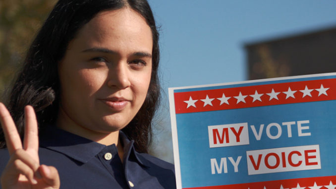 Latino vote given by the girl in the picture