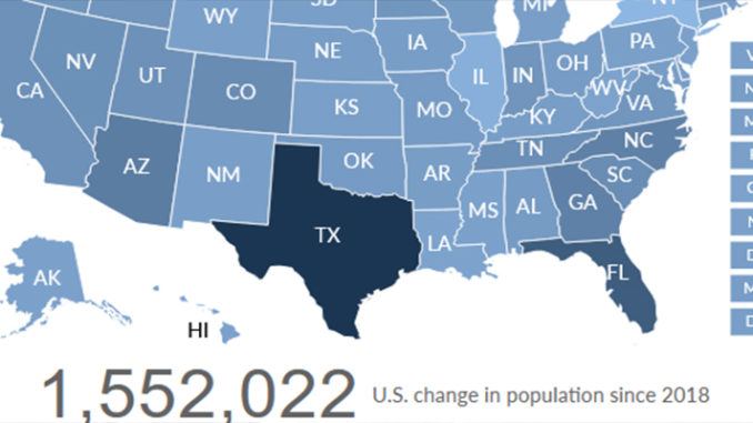A Map Of New Texas With Population Count