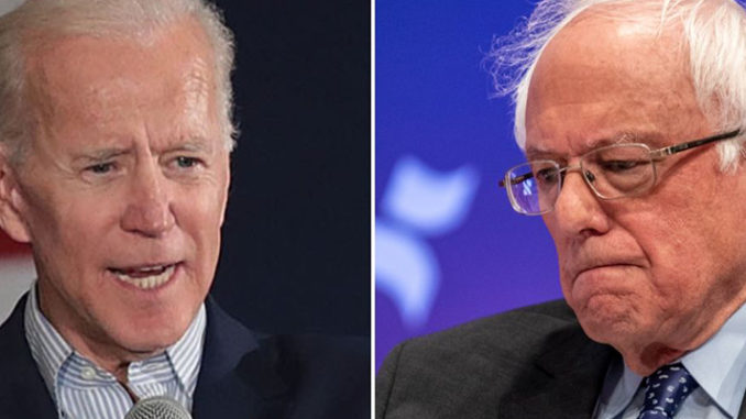 The picture showing Biden and Sanders