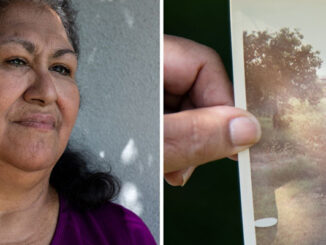 The woman in the picture showing Arizona to Latinos