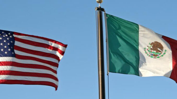 Look At the Picture Of The US And Mexico Flag