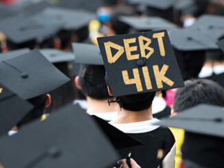 Student Debt protest by graduation students