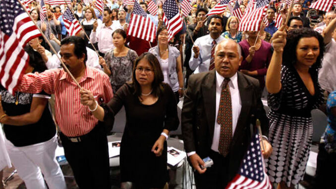 US naturalization Ceremony in the given picture