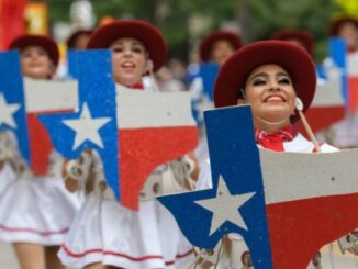 A day parade in the state fair of Texas