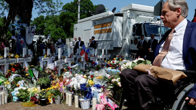 A man selling flowers near the emergency operation vehicle